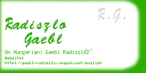 radiszlo gaebl business card